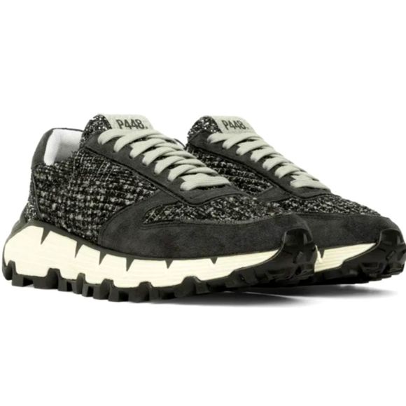 P448 Jackson Shaka Tweed Platform Lace Up Sneakers Womens Size 7.5-8.